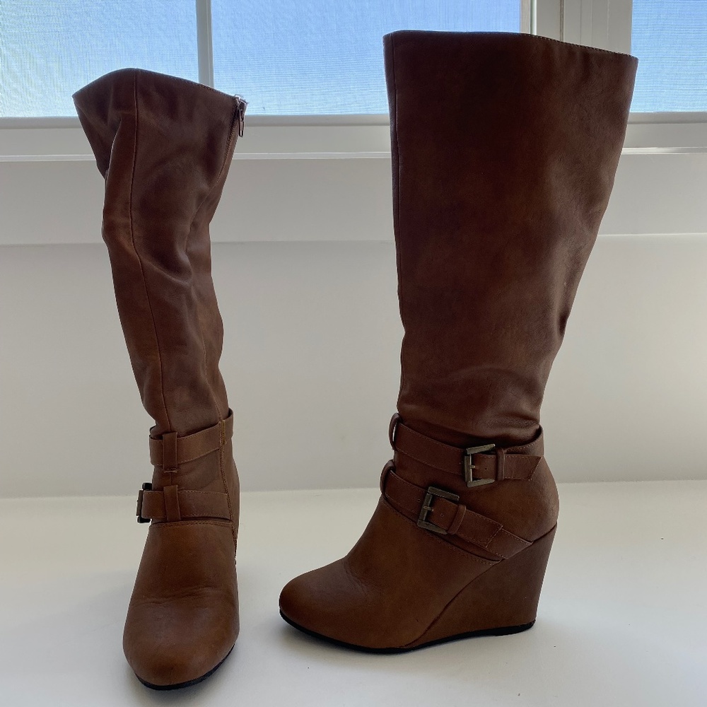 Charlotte Russe Brown Knee High Boots 6